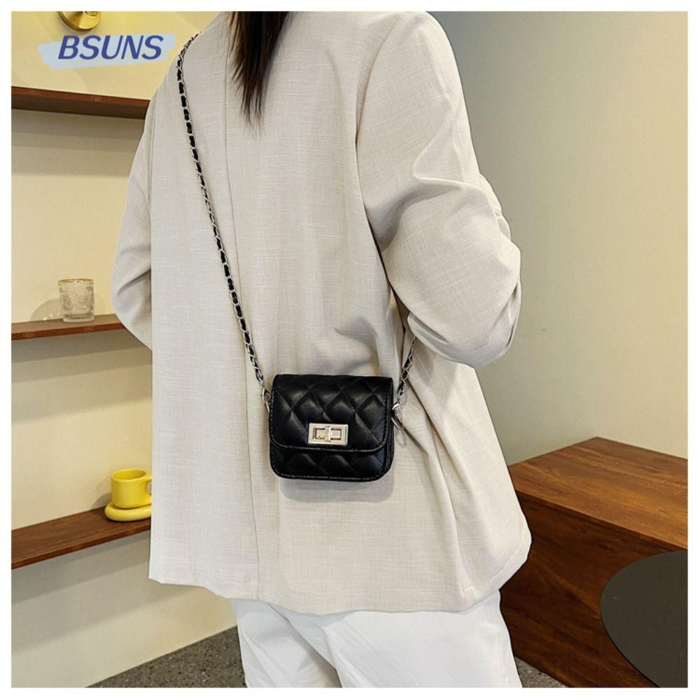 Túi Đeo Chéo Vuông Nhỏ Màu Trơn Phong Cách Cổ Điển Mới Cho Nữ