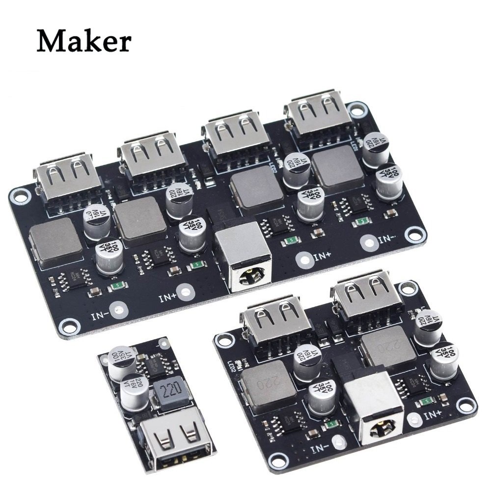 Mô Đun Hạ Áp QC3.0 QC2.0 USB DC-DC 6-32V 9V 12V 24V Sạc Nhanh 3V 5V 12V