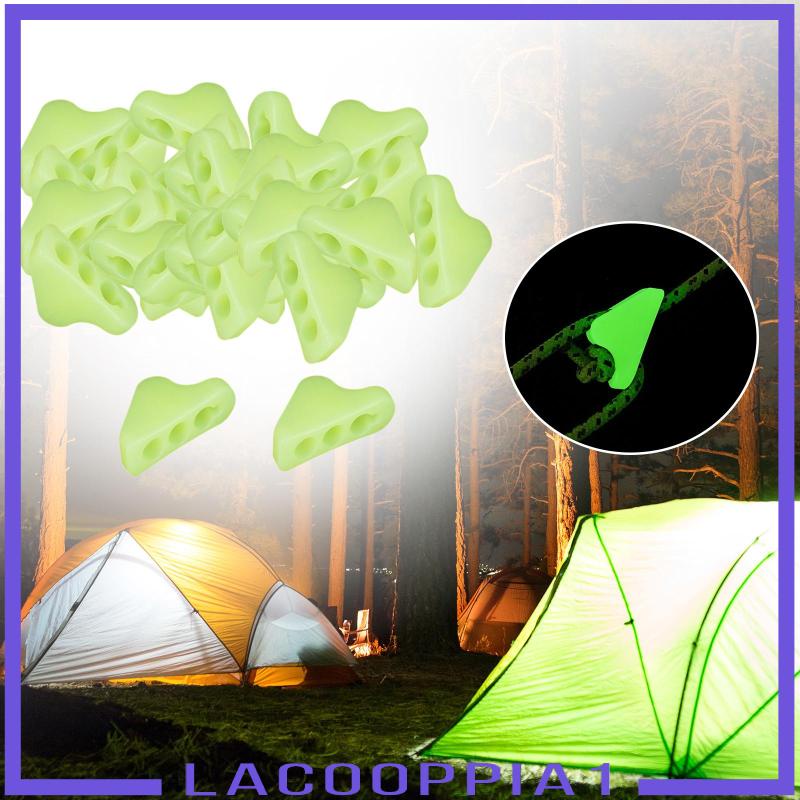 [Lacooppia1] 30 Khóa Dây Lều Cắm Trại Hình Tam Giác Màu Dạ Quang