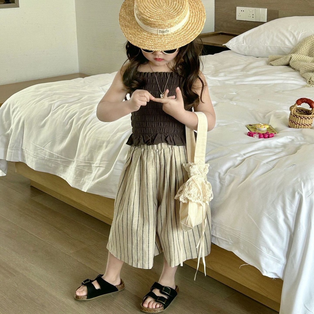 Quần Dài 9 Tấc Dáng Rộng Thời Trang Hàn Quốc 2023 Cho Bé Gái