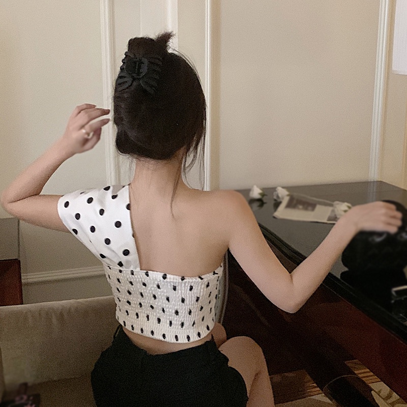 Áo Croptop Trễ Vai Hoạ Tiết Hoa Phong Cách Retro