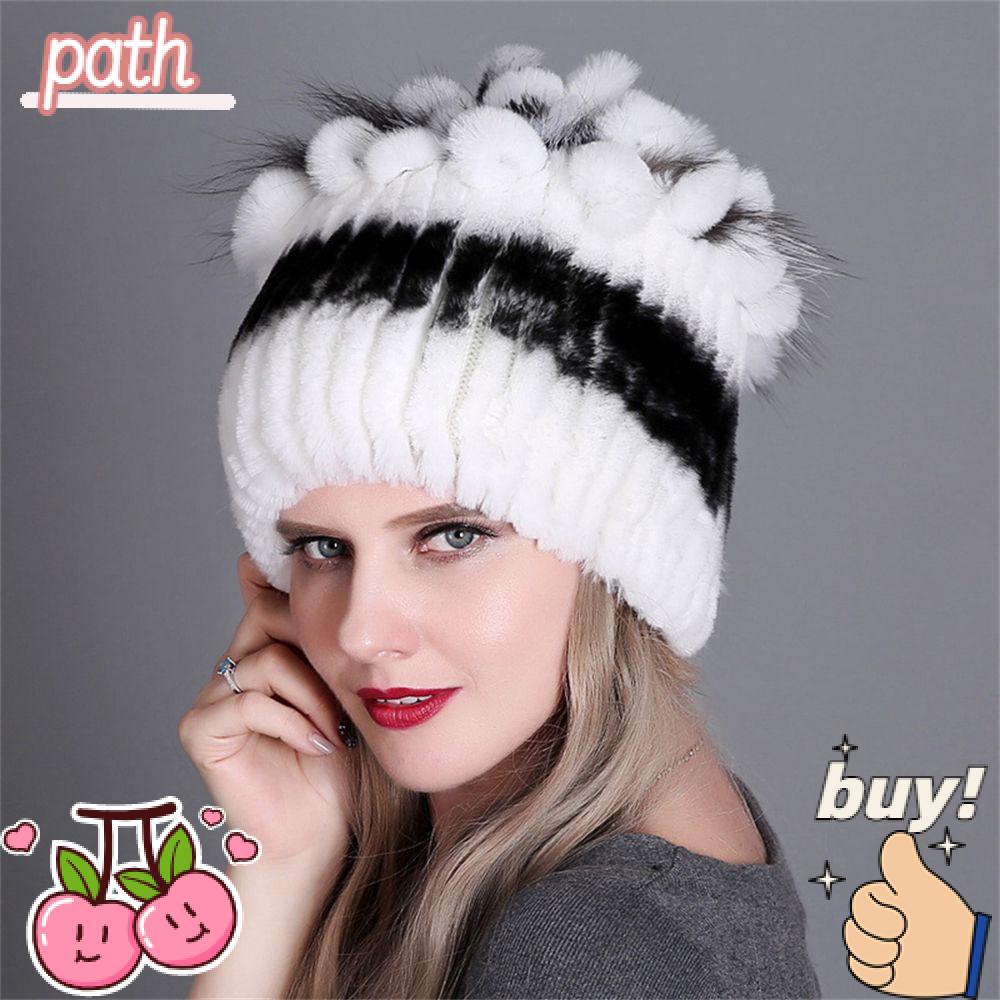 PATH Mũ Len Trùm Đầu Bằng Lông Thỏ Thật Phong Cách Nga Thời Trang Mùa Đông Cho Nữ