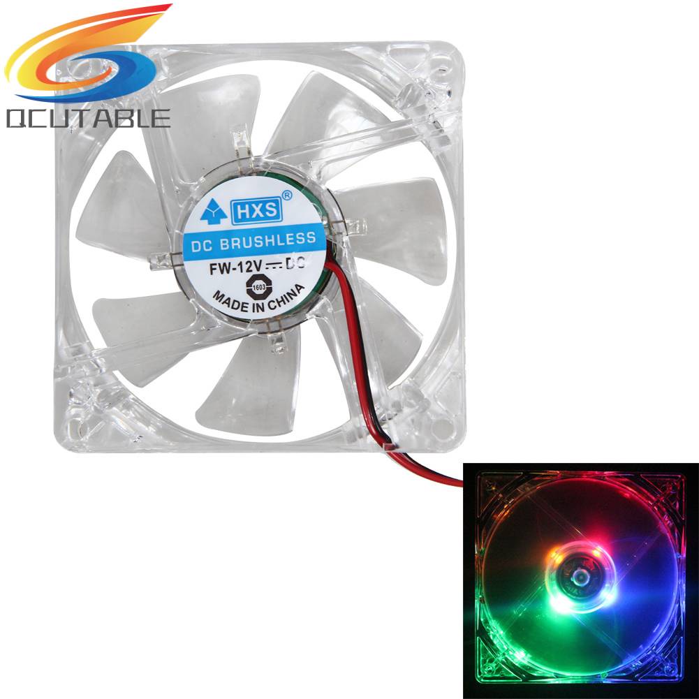 Set 2 Quạt Tản Nhiệt Tích Hợp Đèn LED Nhiều Màu 12V 4Pin 80mm 80x25mm Cho Máy Tính