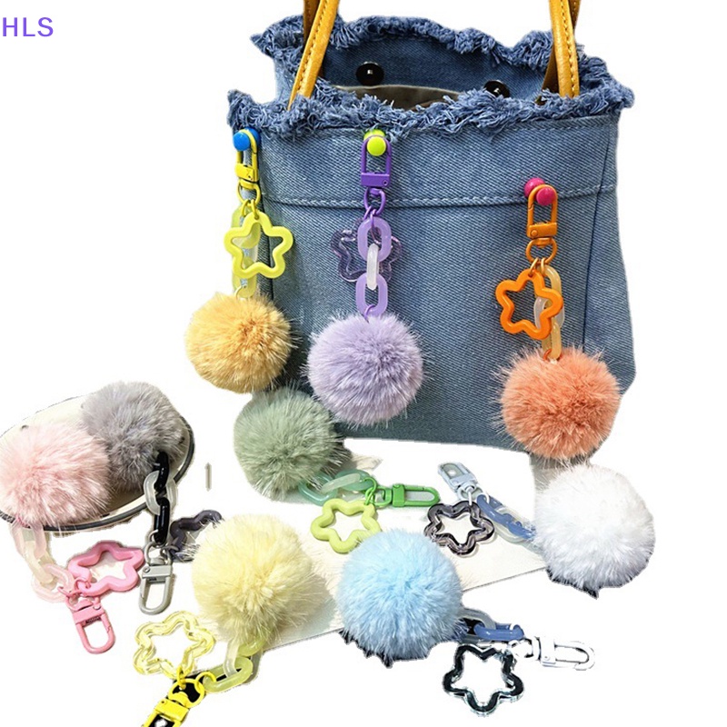 Móc Khóa Cục Bông Nhiều Màu Sắc Dễ Thương Dùng Trang Trí Túi Xách / Tai Nghe