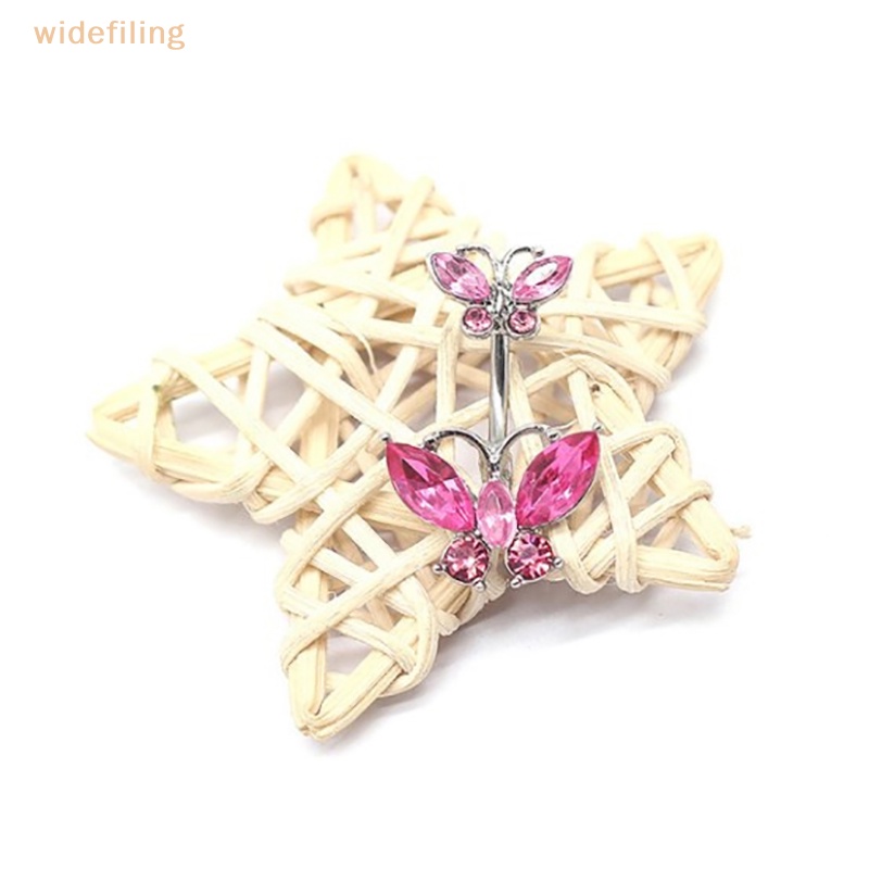 Khuyên Rốn Hình Bướm Mặt Kính Lấp Lánh