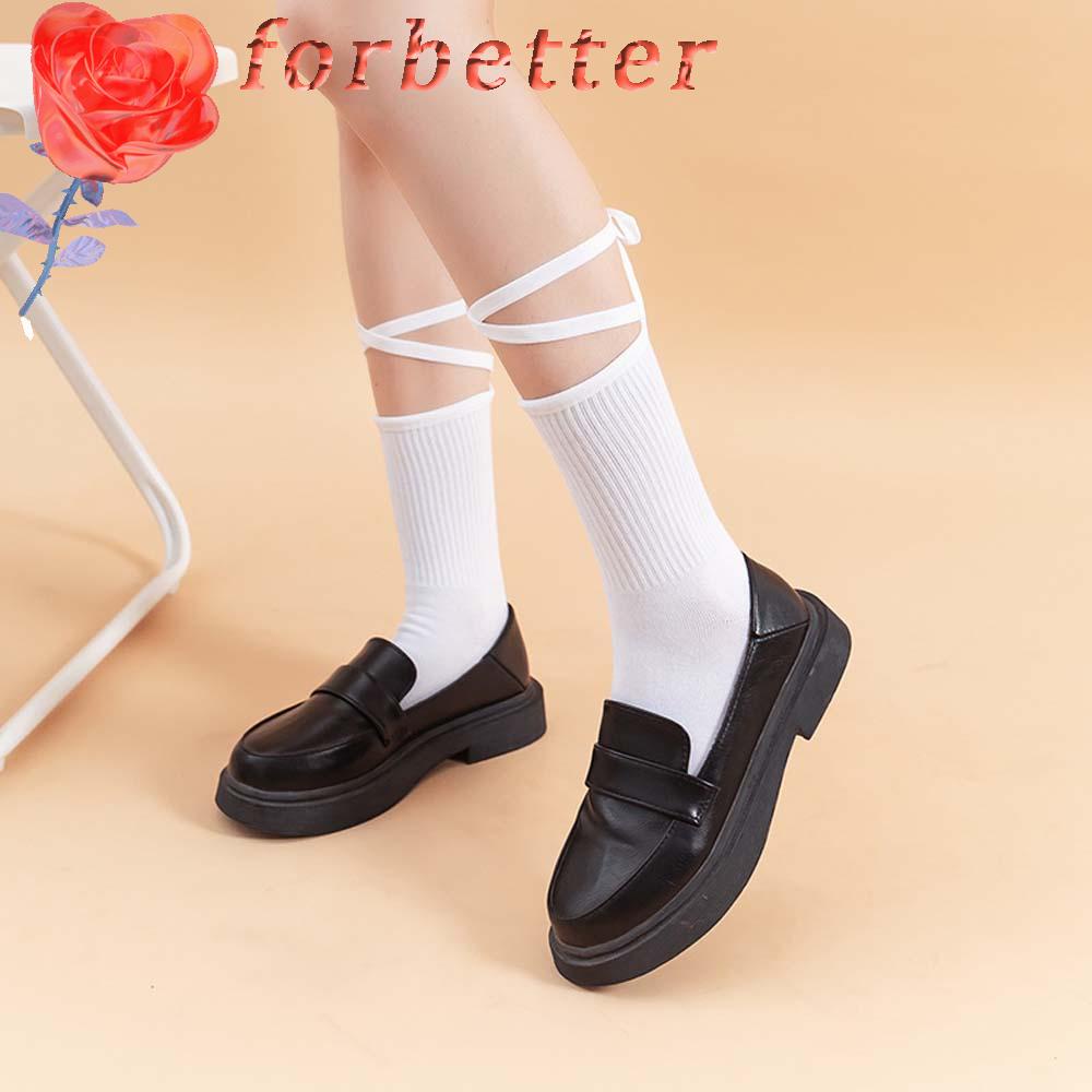 FORBETTER Vớ Cotton Mềm Mại Màu Trơn Phong Cách Hàn Quốc Ngọt Ngào Cho Nữ