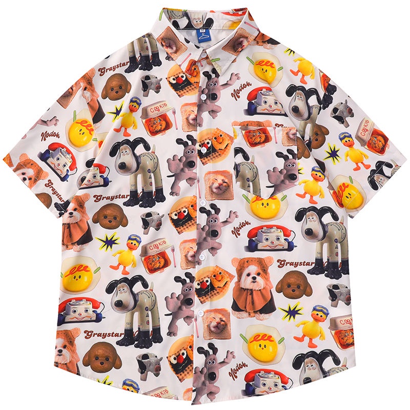 Áo Sơ Mi Ngắn Tay Dáng Rộng In Hoạt Hình Toy Story Kiểu Đường Phố Nhật Bản Cá Tính Cho Nam Và Nữ