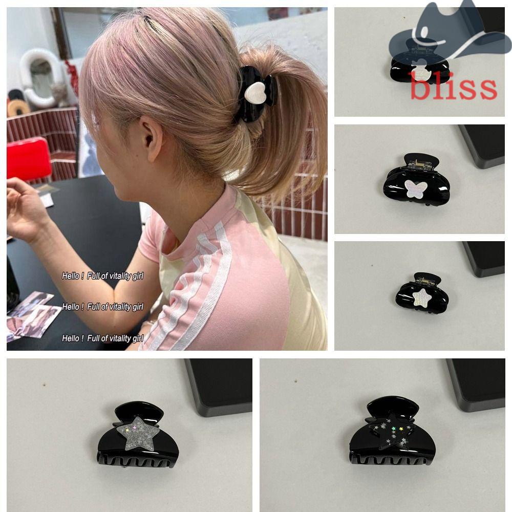 Kẹp Tóc Càng Cua Bằng Acrylic Hình Ngôi Sao / Trái Tim Phong Cách Lolita