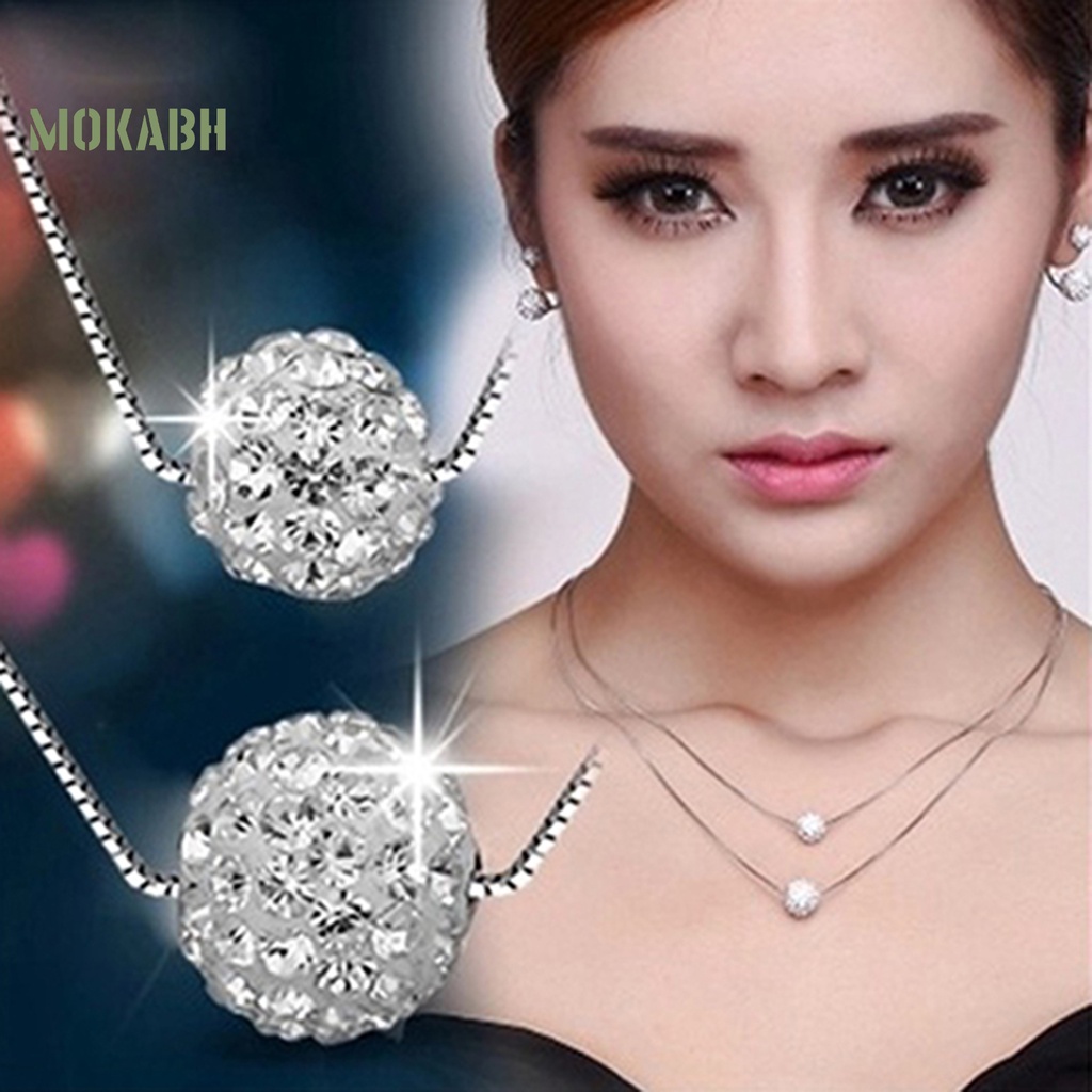 Vòng cổ Hai Lớp Đính Đá Kiểu Dáng Đơn Giản Sang Trọng Cho Nữ