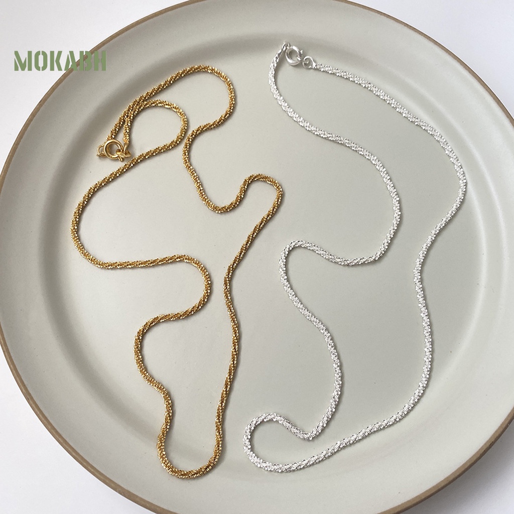 [Mok Abh] Vòng Cổ Choker Sáng Bóng Cá Tính Không Bóng Tối Giản Trang Trí Công Việc Tốt Lấp Lánh Phụ Kiện Trang Sức