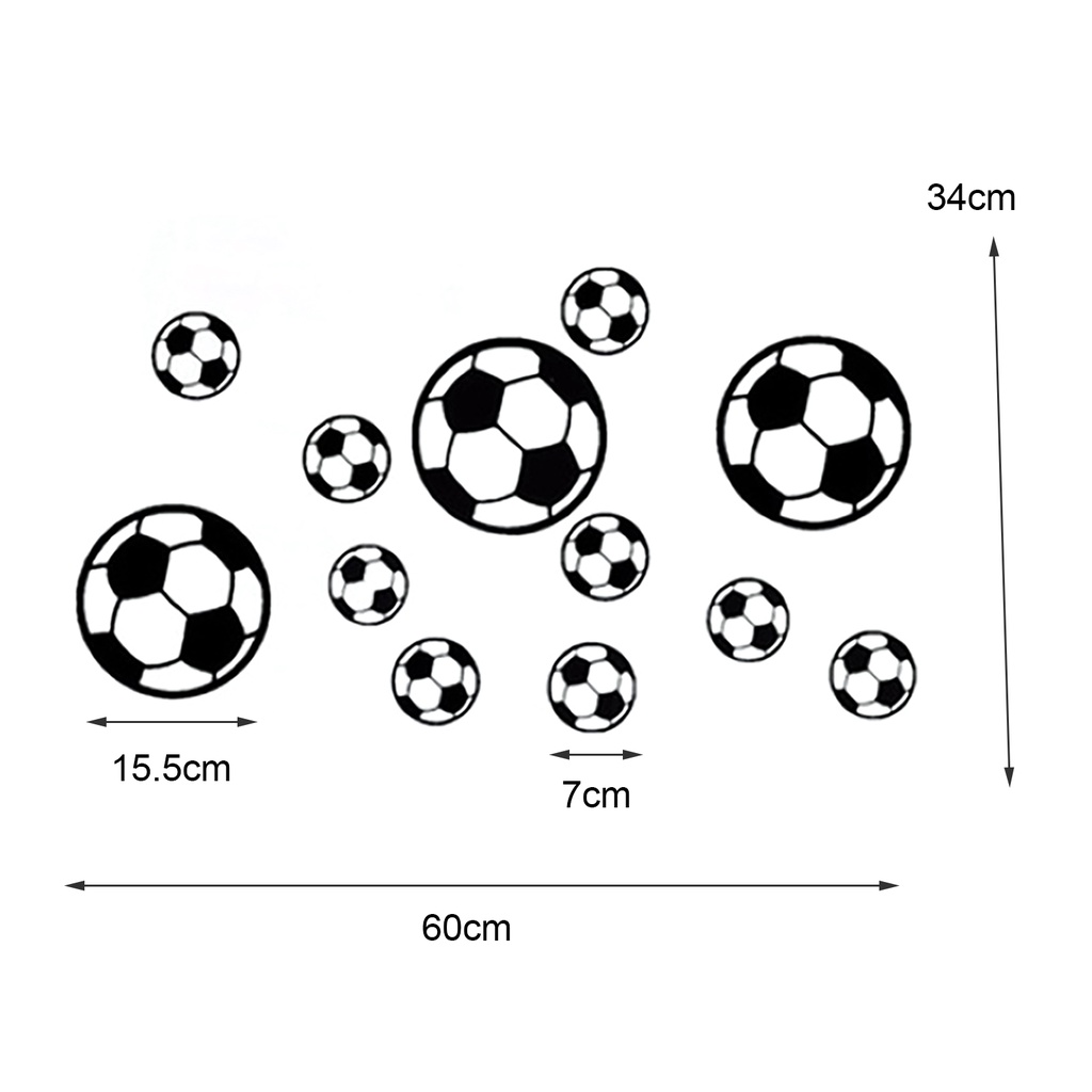 1 Miếng Dán Tường Trang Trí Hình Quả Bóng Đá Chống Nước