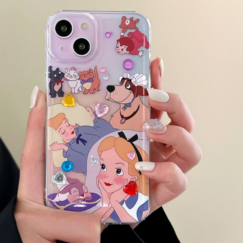 Ốp Điện Thoại TPU Mềm Chống Sốc Chống Bụi Đính Kim Cương Nhiều Màu Dễ Thương Cho IPhone 14 13 12 11 Pro Max X XR 8 7 Plus