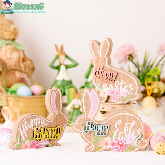 Thỏ Gỗ Hoạt Hình Dùng Để Trang Trí Diy