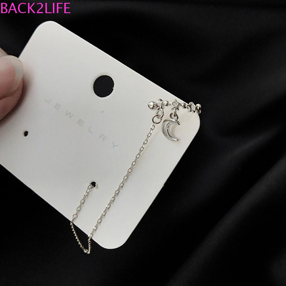 BACK2LIFE Bông Tai Dáng Dài Hình Ngôi Sao / Mặt Trăng Thời Trang Cho Nữ