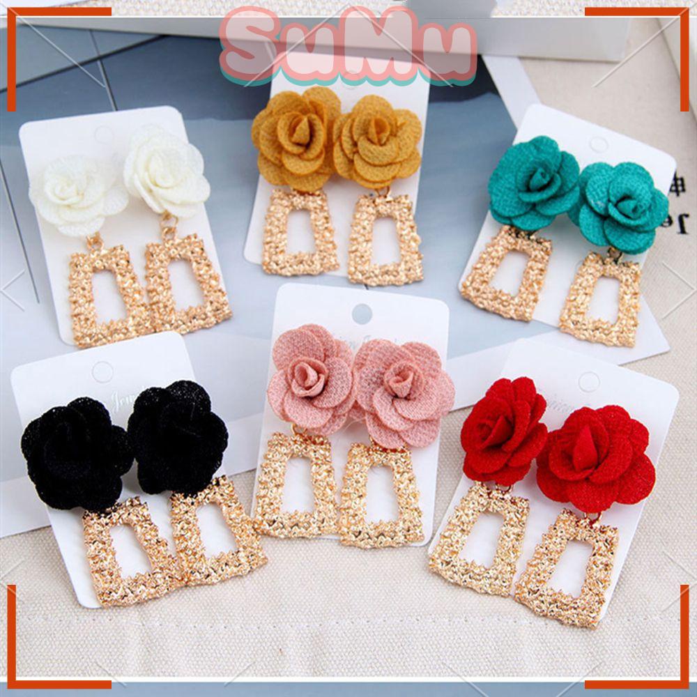 SUMU Bông Tai Nhiều Lớp Đính Đá Đơn Giản Thời Trang