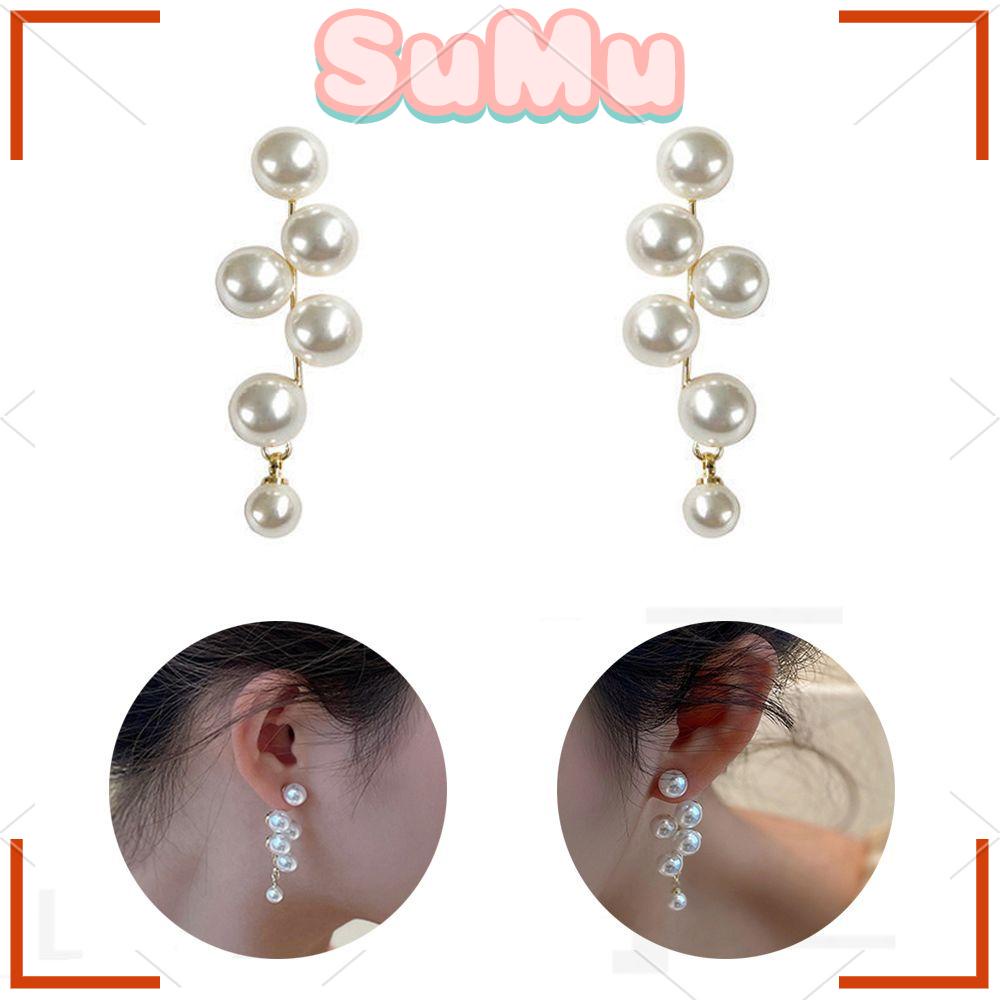 SUMU 1 Đôi Bông Tai Kim Loại Thanh Lịch Cổ Điển