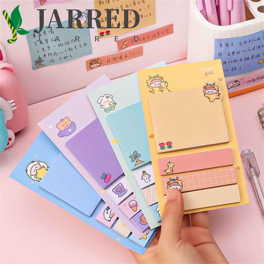 JARRED Giấy Dán Ghi Chú Đánh Dấu Trang Sách Hình Gấu Thỏ Đáng Yêu