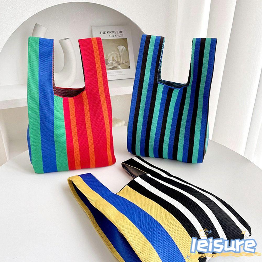 LEISURE Túi Xách Đan Len Thủ Công Thiết Kế Trẻ Trung Hợp Thời Trang Cho Bạn