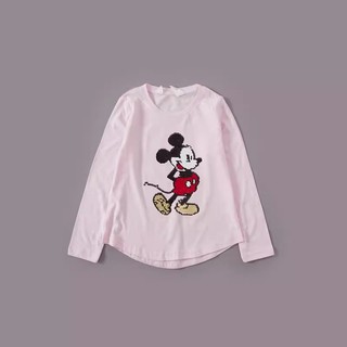 Áo thun dài tay mickey hồng hàng H&M xuất xịn