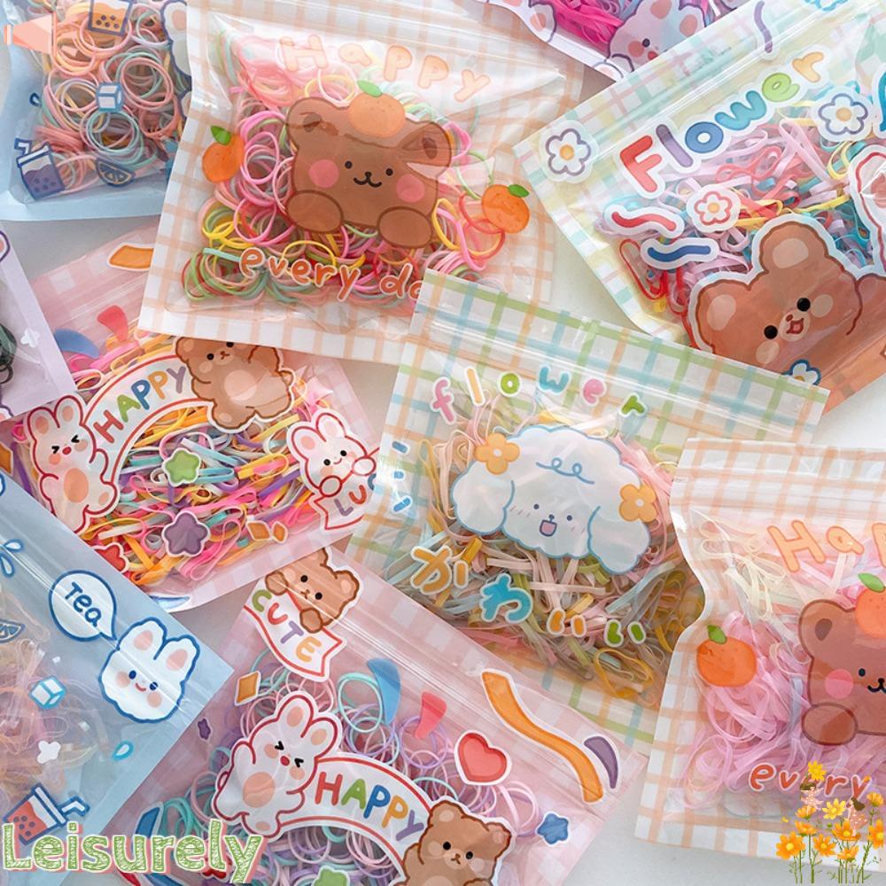 Bộ 200 Dây Thun Buộc Tóc Nhiều Màu Sắc Dùng Một Lần Tiện Lợi