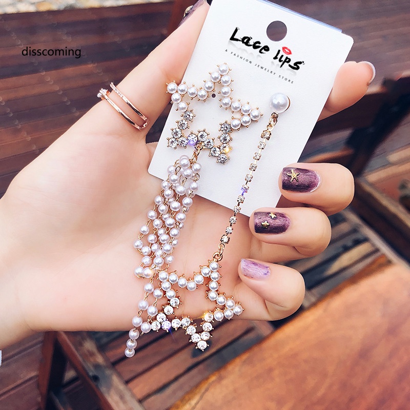 Áo Khoác SL SL Kiểu Dáng Trẻ Trung Năng Động| Bông Tai Dáng Dài Hình Ngôi Sao Năm Cánh Đính Ngọc Trai Thanh Lịch