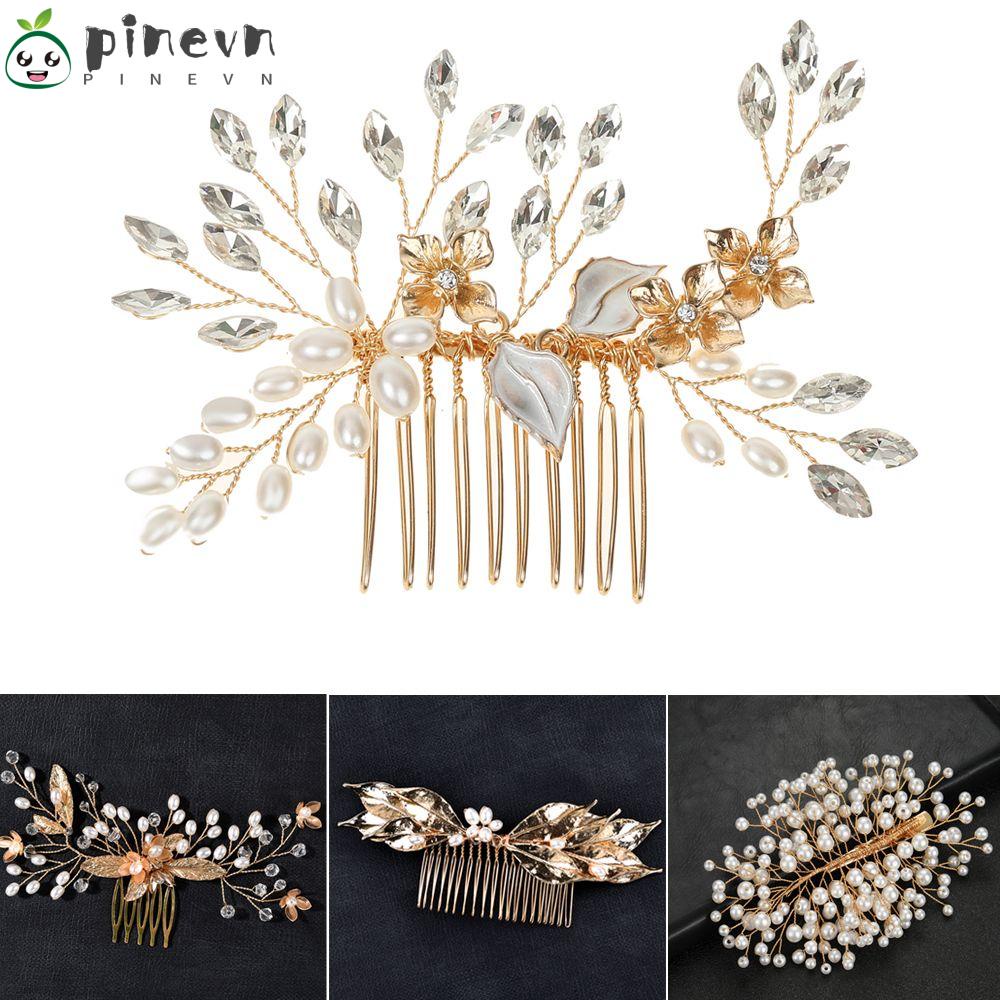 PINEVN Lược Cài Tóc Hình Lá Cho Cô Dâu