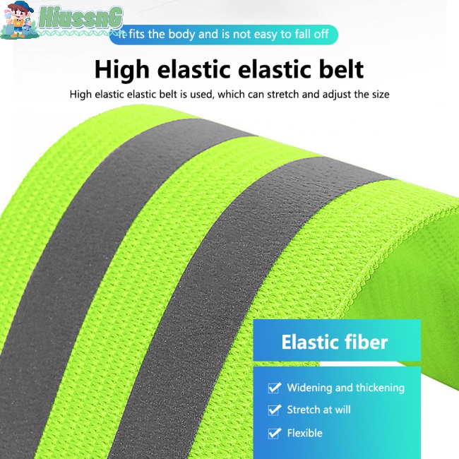 Bộ 2 Vòng Đeo Tay Phản Quang Độ Co Giãn Cao An Toàn Cho Hoạt Động Ngoài Trời