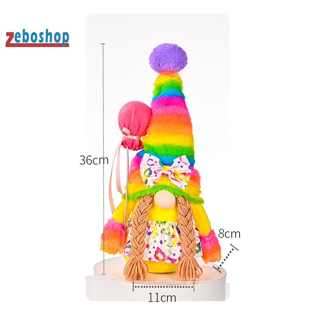 [ZEBO] Búp Bê Đồ Chơi Vô Diện Nhồi Bông Nhỏ Màu Cầu Vồng Thủ Công Cho Sinh Nhật