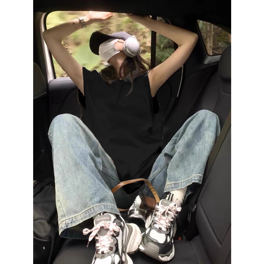 NRVP Áo Thun Nữ Không Tay 100% Cotton Thời Trang Hàn Quốc