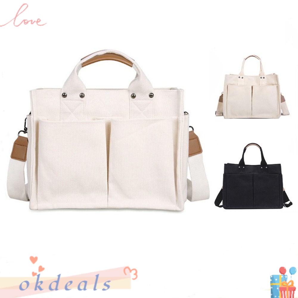 Túi Xách Đeo Chéo Bằng Vải Bạt Đơn Giản Thời Trang Mới Cho Nữ