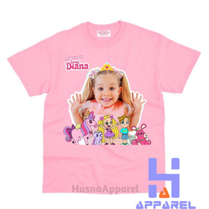 Áo thun trẻ em💖Áo cotton mát mịn họa tiết Love Diana dễ thương bé gái - NTSIRT