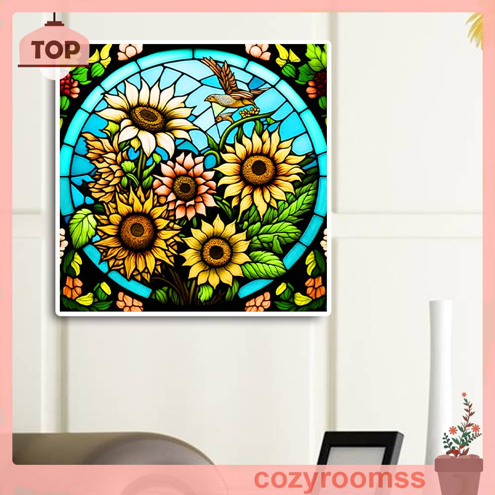 Tranh Đính Đá Kim Cương Toàn Bộ 5D DIY Hình Vẽ Hoa Bằng Kính