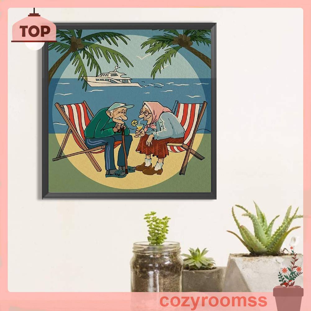 Tranh Đính Đá Kim Cương Toàn Bộ 5D DIY Hình Cặp Đôi Lãng Mạn Trang Trí Nhà Cửa