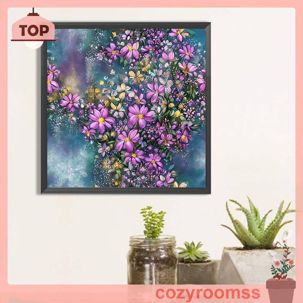 Tranh Đính Đá Kim Cương Toàn Bộ 5D DIY Hình Vẽ Hoa Cúc