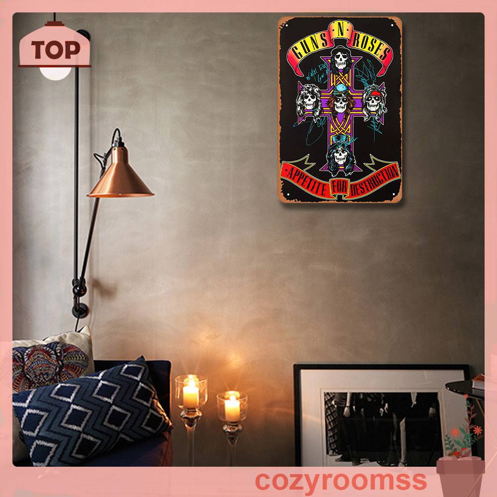 Tranh Treo Tường Bằng Kim Loại Hình Chữ Nhật Phong Cách Vintage