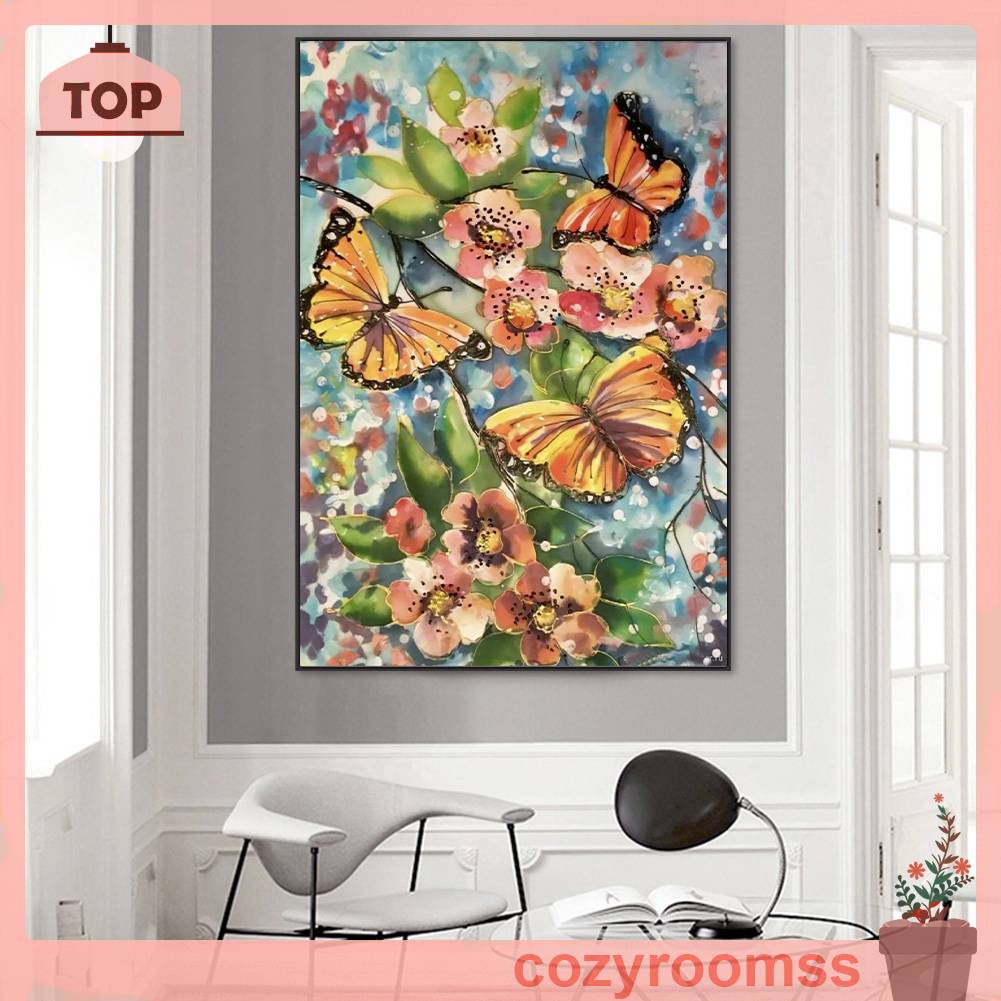 Tranh Đính Đá Kim Cương Toàn Bộ 5D DIY Hình Vẽ Bướm