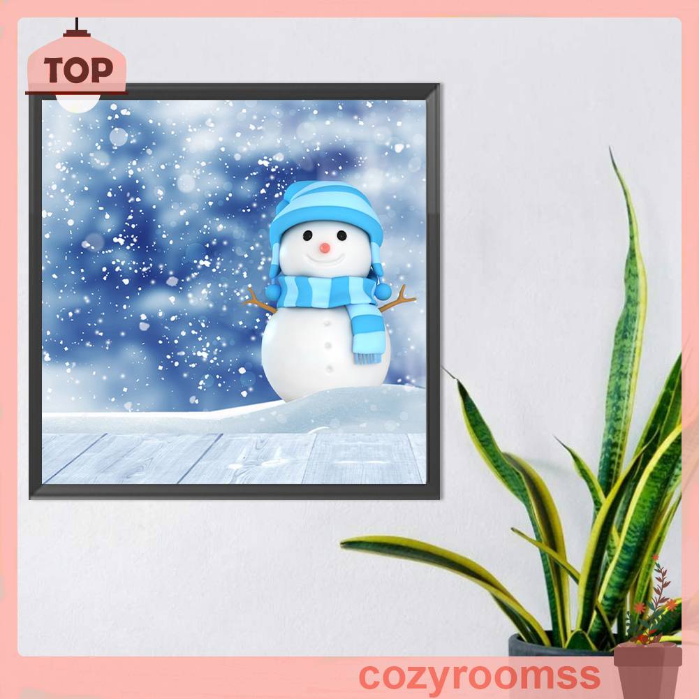 Tranh Đính Đá Kim Cương Toàn Bộ 5D DIY Hình Người Tuyết