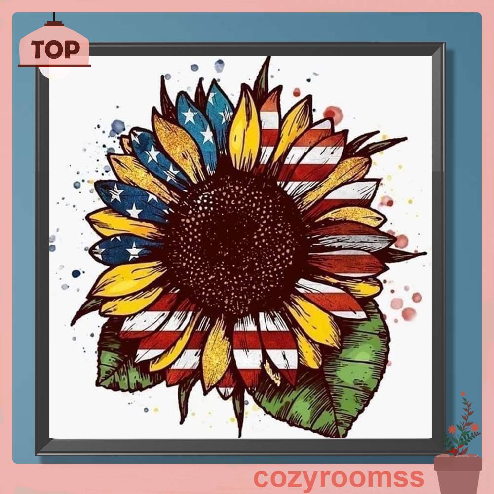 Tranh Đính Đá Kim Cương Toàn Bộ 5D DIY Hình Hoa Lá