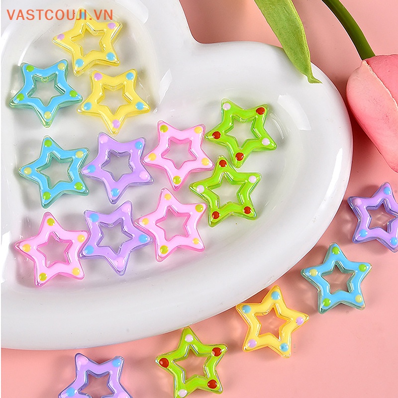 Bộ 5 Ngôi Sao Rỗng Bằng Nhựa Resin Phát Sáng Dùng Trang Trí