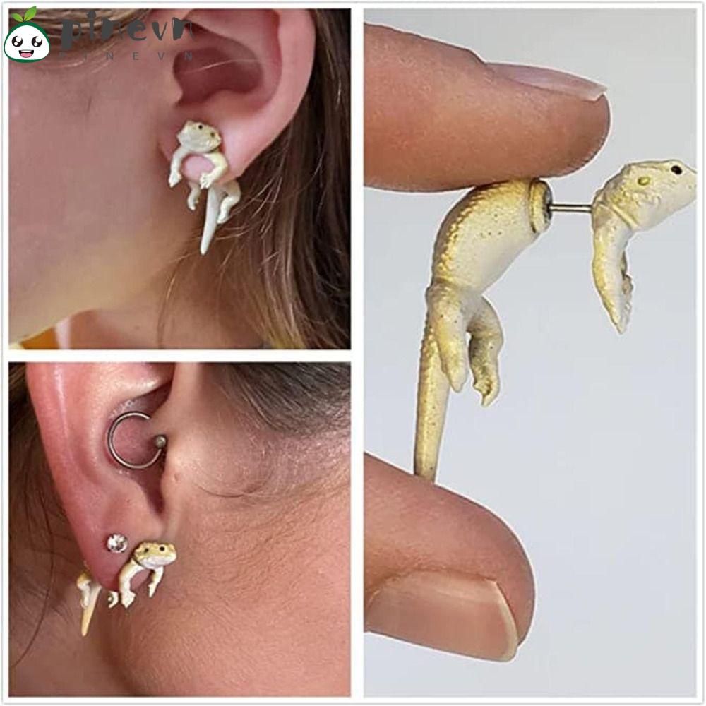 PINEVN Bông Tai Hình Thằn Lằn Hoạt Hình Vui Nhộn Sáng Tạo Cho Nữ