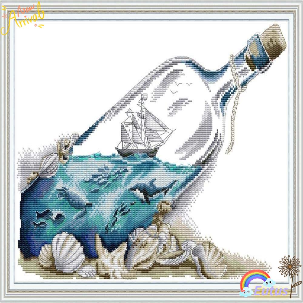 Bộ Tranh Thêu Chữ Thập 3 Sợi Cotton 21.3X15 (inch) 11CT Cho Người Mới Bắt Đầu