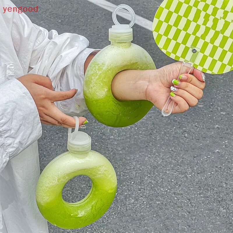 Bình Nước Thể Thao Hình Bánh Donut 500Ml Họa Tiết Hoạt Hình Dễ Thương
