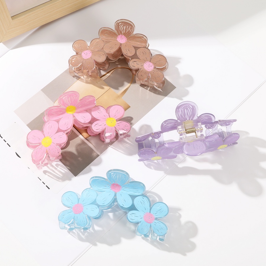 Kẹp Tóc Hình Hoa Bằng Acrylic Dễ Thương Phong Cách Hàn Quốc Cho Nữ