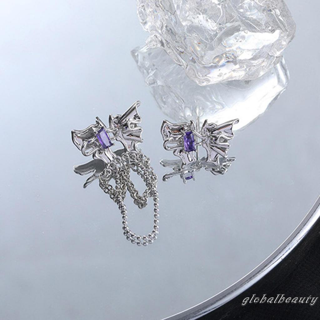 Bông Tai Kiểu Tua Rua Không Đối Xứng Dễ Thương Cho Nữ