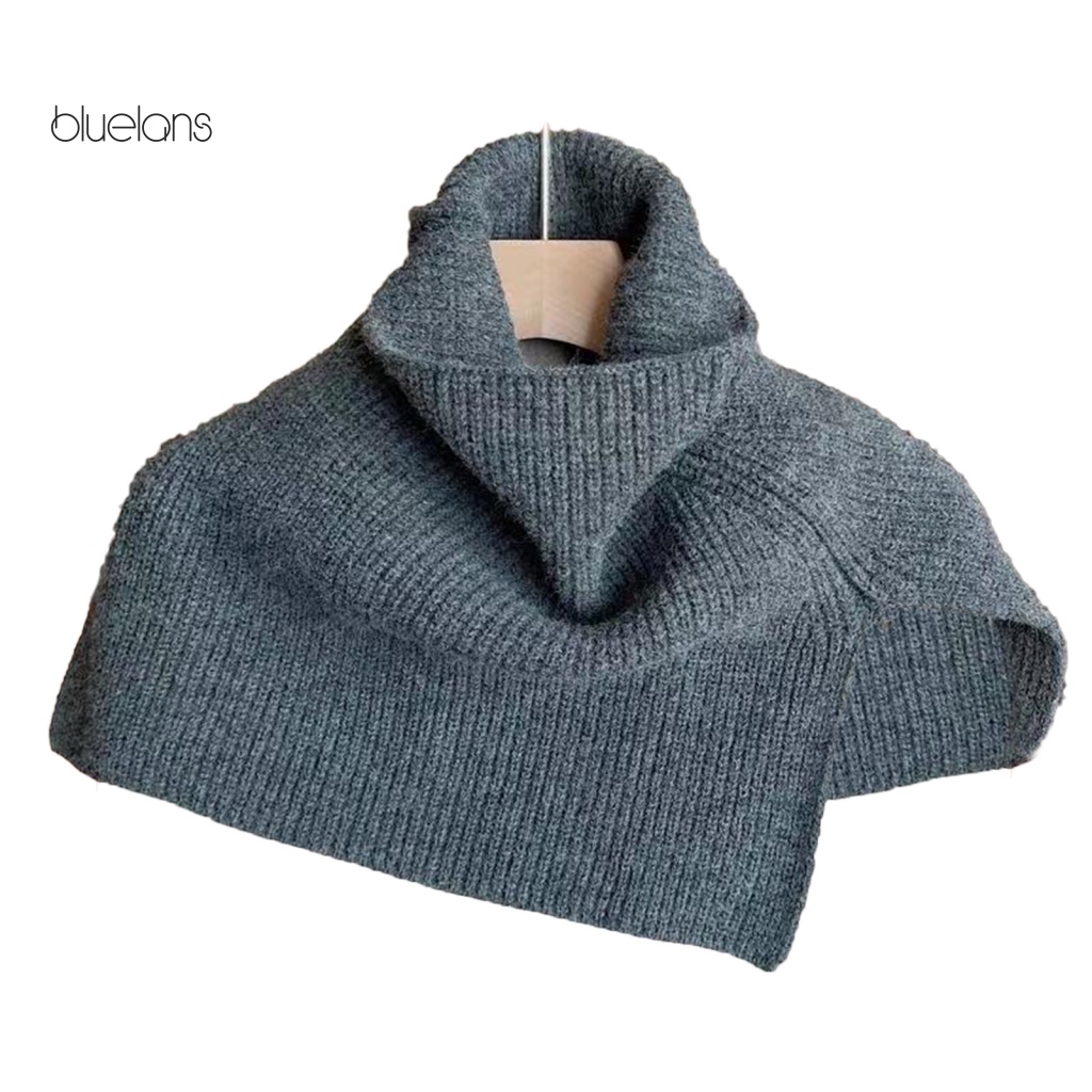 Bluelans Khăn Choàng Cổ Dệt Kim Mềm Mại Màu Trơn Chống Lạnh Xẻ Tà Phong Cách Châu Âu Cho Nữ OL