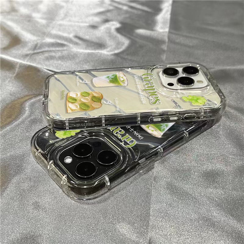 Ốp Điện Thoại Mềm Trong Suốt Họa Tiết Bánh Mì / Matcha Dễ Thương Cho Iphone14promax / xr11sins78plus 1312