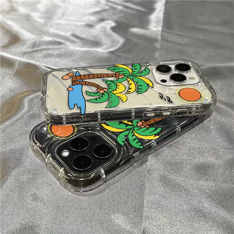 Ốp Điện Thoại Mềm Trong Suốt In Hình Cây Dừa Cho Iphone 14Promax 811 Xr Xsins Seaside / 13127 3EYL