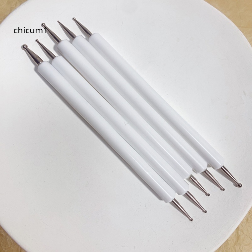 Set 5 Bút Chấm Bi Hai Đầu Bằng Gỗ Chuyên Nghiệp Cho Trang Trí Móng Tay