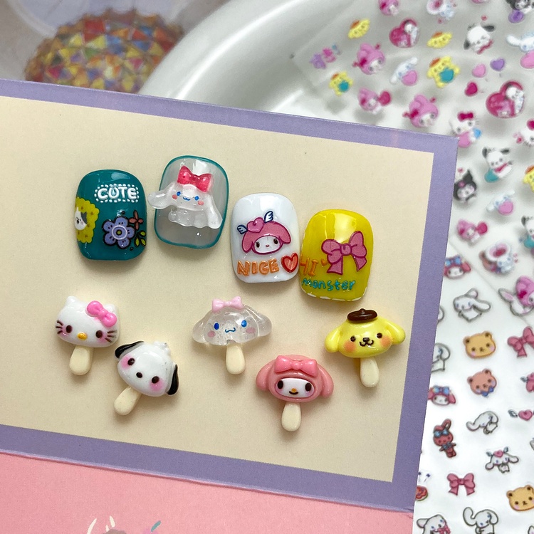 Charm Thú Hoat Hình KEM SANRIO NHŨ Trang Trí Móng Tay Đáng Yêu