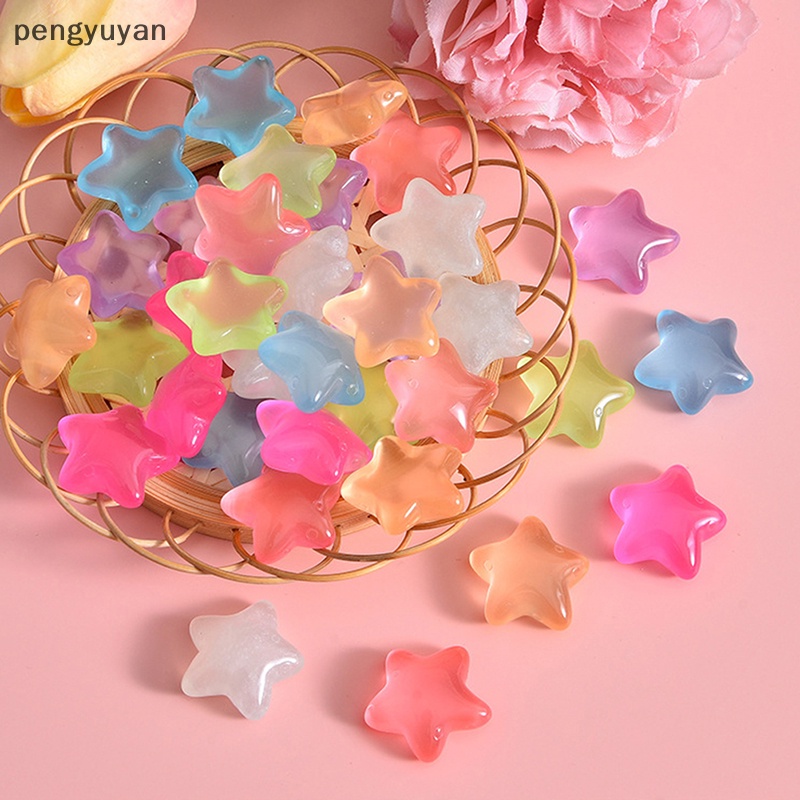 [pengyuyan] Set 3 Mô Hình Ngôi Sao Dạ Quang Mini Bằng Nhựa Resin Trang Trí Bảng Điều Khiển Xe Hơi / Nhà Búp Bê [
